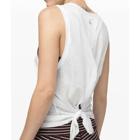 LULULEMON ATHLETICA In the Open Tank in White Size 6 - Picture 3 of 5
